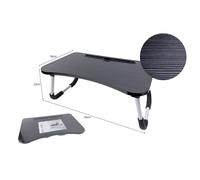 Bandeja Cama Plegable Forma Curva Color Negro 50x30x22 cm - Mesita Portátil para Desayuno, Ordenador o Lectura - Patas Antideslizantes Plegables