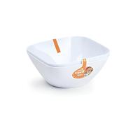Bandeja clásica de plástico para servir cereales, curry, pasta, fiesta de Navidad, postre, picnic, apilable, reutilizable, 400 ml, 2 cuencos (blanco)