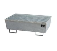 Bandeja colectora de acero con borde perfilado eurokraft pro, para 2 bidones de 200 l