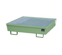Bandeja colectora de acero con borde perfilado eurokraft pro, para 4 bidones de 200 l, L x A 1200 x 1200 mm