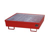 Bandeja colectora de acero con borde perfilado eurokraft pro, para 4 bidones de 200 l, L x A 1200 x 1200 mm