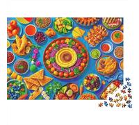 Bandeja Comida Mediterránea Puzzle de 1000 Piezas Papel para Adultos Platos Coloridos Juego de Puzzle Familiar Regalo 70x50cm/1000pcs