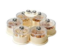 Bandeja Compartimentada con Tapa - Bandeja Giratoria Dividida para Frutos Secos, para Servir Verduras - para Adultos, Catering y Entretenimiento en Eventos