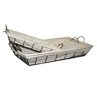 Bandeja con Estructura metálica y Tela Beige en su Interior. Bonito diseño e Ideal para almacenaje de la Ropa después del Planchado o como decoración en Nuestro hogar. (60x35x11 cm)