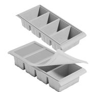 Bandeja congeladora de silicona, contenedores herméticos de 2/4 rejillas, de silicona flexibles para alimentos congelados, diseño duradero a prueba de fugas, herramienta de preparación y