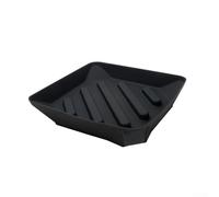 Bandeja cuadrada de silicona para tareas de drenaje de lavabo con base de drenaje sin costuras e integración de gancho de secado vertical (negro)