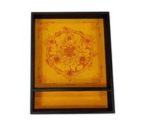 Bandeja Dados Rectangular 'Critical Roll', Fabricada con Polipiel y Terciopelo, Zona de Almacenamiento, DISEÑO Exclusivo y Compatible con Cualquier Juego de Mesa y rol (Amarillo)