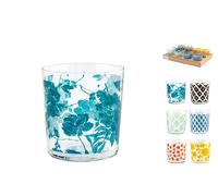 Bandeja De 12 Vasos En El Modelo Colorido De Vidrio Ultra Delgado De CC 350