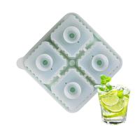 Bandeja de 4 cavidades de silicona helada en cubo, molde para hielo cubo - Silicona de la bandeja de hieloMolde para producir hielo portátil de liberación fácil para la vida cotidiana, piscina,