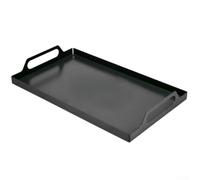 Bandeja de acero al carbono con asa para almacenamiento de servir y secar platos en entornos domésticos, diseño de esquina no cerrada, mejora el rendimiento de drenaje (negro grande)