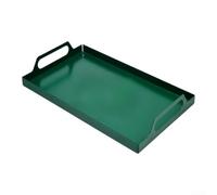 Bandeja de acero al carbono con asa para almacenamiento de servir y secar platos en entornos domésticos, diseño de esquina no cerrada, mejora el rendimiento de drenaje (pequeño verde)