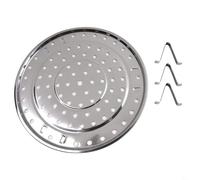 Bandeja de acero inoxidable para cocinar al vapor con 3 patas, para retener nutrientes en la cocina (24 cm)