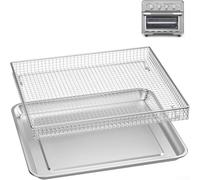 Bandeja de acero inoxidable para hornear y cesta de freidora de aire compatible con freidora de aire ForCuisinart TOA-060 y TOA-065