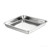 Bandeja de acero inoxidable para servir alimentos, recogedor de goteo de aceite resistente, platos reutilizables multiusos para el hogar (30 x 30 x 5 cm)