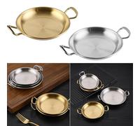 Bandeja de acero inoxidable para servir aperitivos con doble orejas espejo exterior e interior mate para un atractivo estético funcional (1)