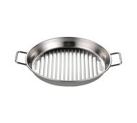 Bandeja de Acero Inoxidable para Servir, Redonda, Reutilizable, Versátil, para Cocina, Restaurante, Bar, Fiestas, Individual- Silver L