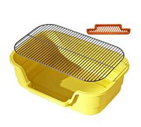 Bandeja de - Acero inoxidable, Pequeño animal cuarto de baño olla, malla de gato cuenco | Salpicadura Prueba Fácil Limpiar Perro Inodoro Interior Exterior Pequeño Mediano Animal Pot