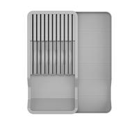 Bandeja De Almacenamiento De Cuchillos De Cocina De Arce - Rejilla De Borde Paralelo Con Acabado De Madera | Marco Del Compartimento Del Cajón De La División De Cubiertos, Disposición De La Estación D