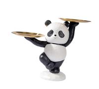 Bandeja de almacenamiento de estatua de panda de dibujos animados, resina única, organizadores de escultura de animales, decoración del hogar para entrada, sala de estar, resina de panda
