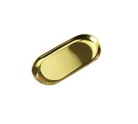 Bandeja de almacenamiento de joyas de Metal de acero inoxidable, 4 Uds., bandeja de almacenamiento de artículos pequeños for dulces y joyas(Gold_18*8cm)