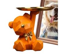 bandeja de almacenamiento de oso | de joyería de resina, escultura de animales, estatua de pie, cuenco para mesa de entrada