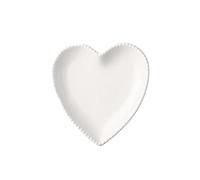 Bandeja de almacenamiento llaves joyería cerámica con placa en forma corazón creativa para Cerámica(White)