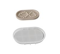 Bandeja de almacenamiento para joyas, práctico molde ovalado de silicona a rayas para manualidades, cenicero individualizado y plato ovalado