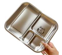 Bandeja de almuerzo para niños de acero inoxidable con compartimentos diseñada para un uso diario constante en varios entornos (A)