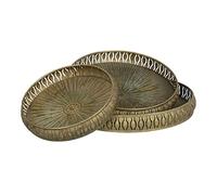 Bandeja de Aperitivos 36,5 x 36,5 x 5 cm Dorado Metal 3 Piezas