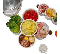Bandeja de aperitivos Bandeja Giratoria 360° con Compartimento de Verduras