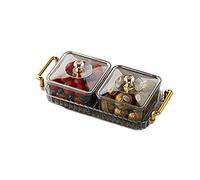 Bandeja de aperitivos extraíble para alimentos divididos, bandeja portátil de frutas secas con tapa para bodas, hogar, reuniones, vacaciones