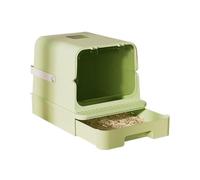Bandeja de Arena Bandeja de Arena Completamente Cerrada, Caja Grande, for Gatos con Entrada Frontal y Salida Superior, Bandeja for Tapa, manija elevable fácil Acceso Hebillas for portabilidad(Green)