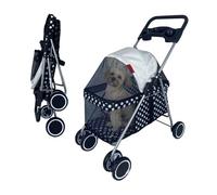 Bandeja de Arena Carrito for Mascotas Plegable portátil for Exteriores for Gatos y Perros, Coche for, pequeño con patrón de Puntos Negros