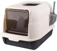 Bandeja de arena cerrada, tapa extraíble, impermeable, fácil de limpiar, caja tipo inodoro, bandeja extraíble, gran capacidad, filtro antiolores (extragrande)