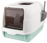 Bandeja de arena cerrada, tapa extraíble, impermeable, fácil de limpiar, caja tipo inodoro, bandeja extraíble, gran capacidad, filtro antiolores (extragrande)