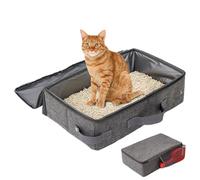 Bandeja de arena de viaje para gatos - Bandeja portátil de viaje para gatos con tapa con cremallera | Bandeja de arena de viaje para gatos, bandeja de arena para gatos resistente al agua con cuchara,