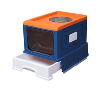 Bandeja de Arena for Gatos, Caja Completamente Cerrada, for con Entrada Frontal y Salida Superior, Cajas baño Gran Espacio(Blue One Size,Blue)