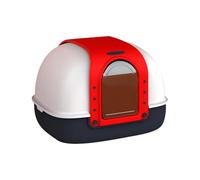 Bandeja de Arena for Gatos, Caja Cubierta for Interior, Grande Cerrada antisalpicaduras, fácil Limpiar(Red One Size,Red)