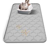 Bandeja de arena grande XXL de 86 cm - 56 cm - Alfombrilla de silicona impermeable con borde alto, antideslizante y fácil de limpiar, alfombrilla para gatos, color gris, para hogares multigatos