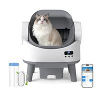 Bandeja de arena para gatos autolimpiable, caja de arena automática para gatos con control inteligente de aplicación y protección de 9 de seguridad, bandeja eléctrica de gran capacidad de 8 litros