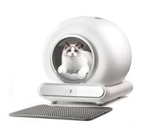 Bandeja de arena para gatos autolimpiable, caja de arena inteligente automática con aplicación de monitor en tiempo real, desodorización y protección de seguridad, adecuada para gatos