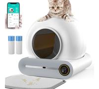 Bandeja De Arena para Gatos Autolimpiante,Caja De Arena Automática para Gatos Robot Inteligente Antipellizcos,Amplia Apertura/Eliminador Olores/Entrada Baja/Control App,para Varios Gatos