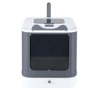 Bandeja de arena para gatos, casa de inodoro, bandeja de arena cerrada para gatos, filtros para reducir los olores, 44,5 x 36,5 x 34,5 cm, color blanco