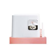 Bandeja de arena para gatos totalmente cerrada, estilo japonés, inodoro para gatos, antisalpicaduras y desodorante, inodoro para mascotas con cortina, color rosa y blanco (blanco)