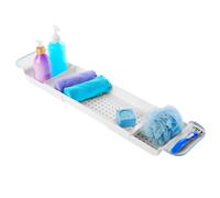 Bandeja de ba o expandible Madesmart para ba eras, estante de pl stico para ducha y ba o, organizador de ba o multifuncional blanco
