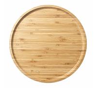 Bandeja de Bambu, Bandeja de Madera Redonda para Servir, Fuente de Bambú para Servir, Fruta, Pan, Plato de Ensalada, Tabla para Servir Charcutería (30 cm)