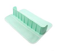 Bandeja de bañera de silicona impermeable con barrera lateral contra salpicaduras y soporte de succión para organización del tiempo del baño (verde)