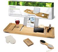 Bandeja de baño bambú 75x23x4,5cm antideslizante