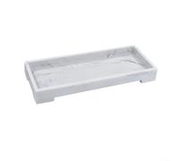 Bandeja de baño, bandeja de tocador de baño de silicona, bandeja dispensadora de jabón, caja de almacenamiento para encimera, 25,5 x 10,5 x 2,5 cm (blanco B)
