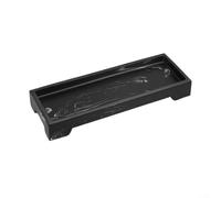 Bandeja de baño, bandeja de tocador de baño de silicona, bandeja dispensadora de jabón, caja de almacenamiento para encimera, 25,5 x 10,5 x 2,5 cm (negro B)